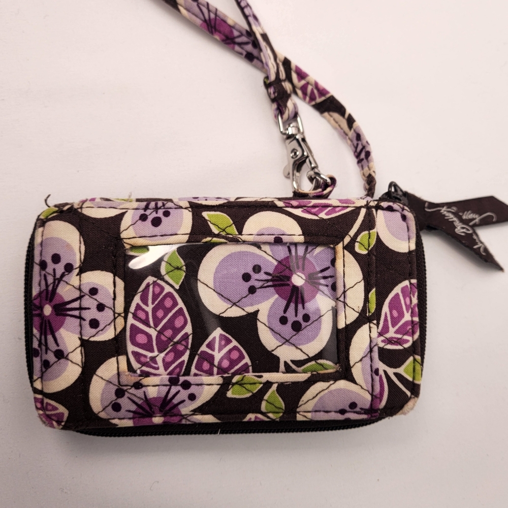Vera Bradley Purple Floral Women's Wristlet Wallet - Picture 1 of 5